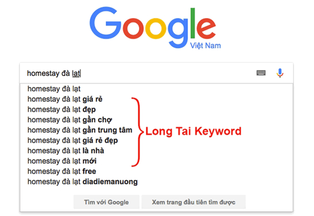 1. Từ khoá đuôi dài lên ngôi